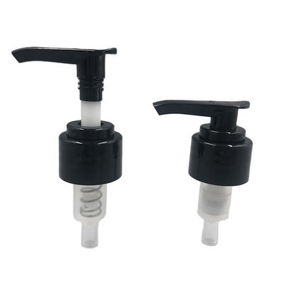 손 소독제를 위한 PE 24mm 분배기 펌프 28mm 검정 로션 매끄러운 마감