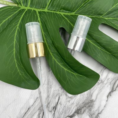 18/410 파인 미스트 스프레이어 펌프 실버 알루미늄 마감 0.12ML SS316 늑골이 있는 스커트