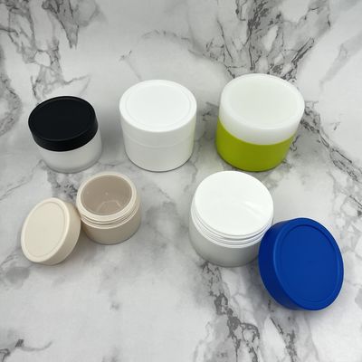 문지름 풀을 위해 금속화된 매트 플라스틱 화장용 단지 두 배 벽 60ml 100ml