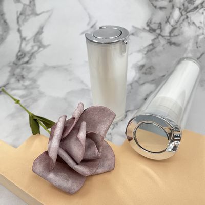 진주 백색 30ml 답답한 펌프 병 50ml 아크릴 은에 의하여 금속을 입힌 원형