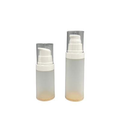 투명한 PP 답답한 병 펌프 30ml 50ml 나무로 되는 본 실크 스크린
