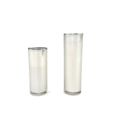 진주 백색 30ml 답답한 펌프 병 50ml 아크릴 은에 의하여 금속을 입힌 원형
