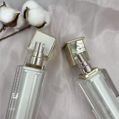 모자를 가진 진주 백색 로션 화장용 펌프 병 사각 80ml 120ml 누출 증거