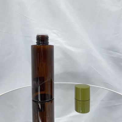 백색 틈막이를 가진 UV 증거를 포장하는 100ml 호박색 애완 동물 병 PCR 화장용