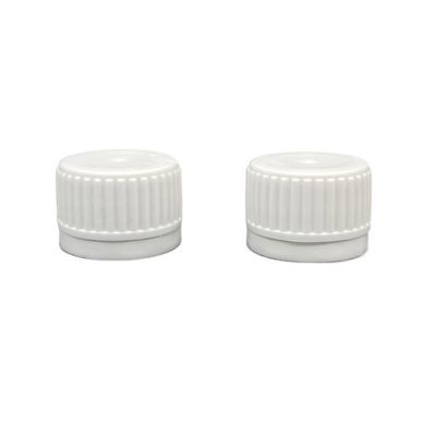 Tamper Evident PP 나사 캡 커버 흰색 28/410 늑골이 있는 표면