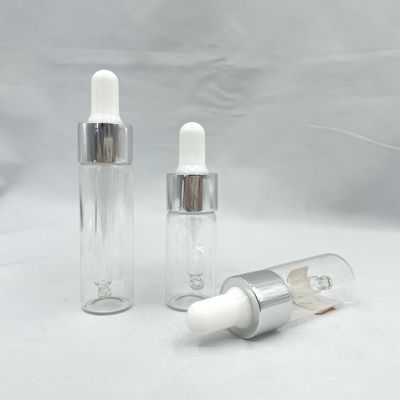 알루미늄 기름 점적기를 가진 10ml 15ml 유리제 화장용 병 직선 모양