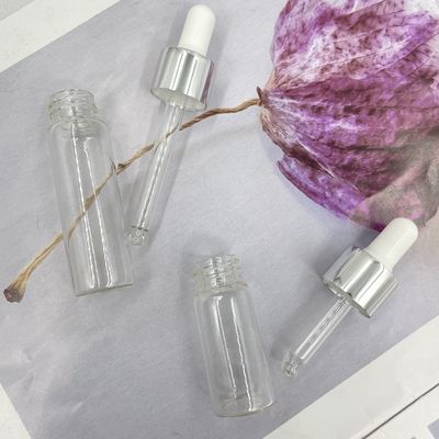 알루미늄 기름 점적기를 가진 10ml 15ml 유리제 화장용 병 직선 모양