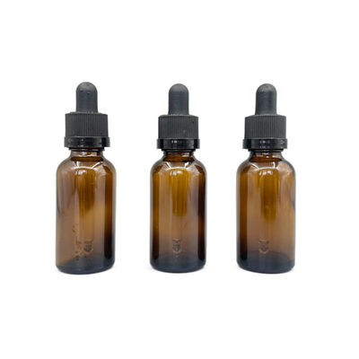 래칫 마감 점적기를 가진 호박색 30ml 유리제 화장용 병 정유