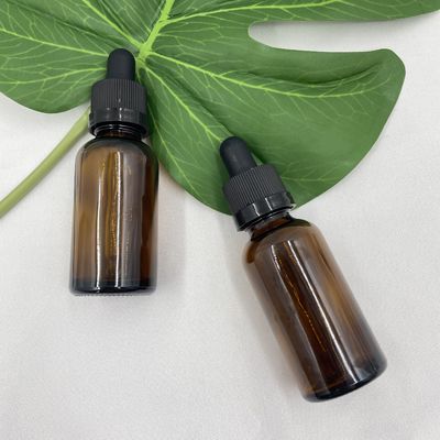 래칫 마감 점적기를 가진 호박색 30ml 유리제 화장용 병 정유