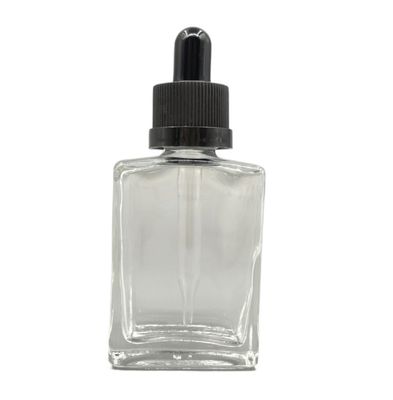 머리 관리 기름을 위한 정연한 30ml 유리제 화장용 병 점적기 Childproof 모자