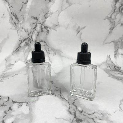 머리 관리 기름을 위한 정연한 30ml 유리제 화장용 병 점적기 Childproof 모자