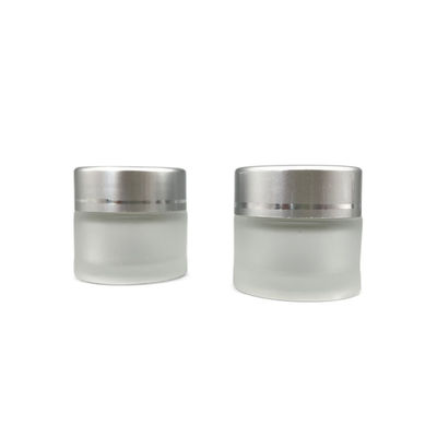 10g 서리로 덥은 화장용 유리제 단지 크림 직경 3.5cm 명확한 색깔 백색 뚜껑