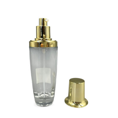100ml 투명한 타원형 화장용 병 금 모자 로션에 의하여 주문을 받아서 만들어지는 색깔