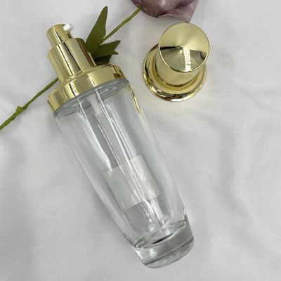 100ml 투명한 타원형 화장용 병 금 모자 로션에 의하여 주문을 받아서 만들어지는 색깔
