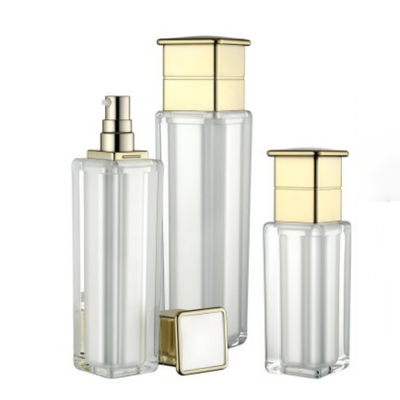 모자를 가진 진주 백색 로션 화장용 펌프 병 사각 80ml 120ml 누출 증거