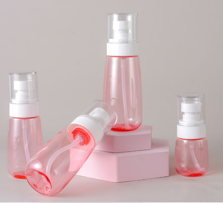 100ml Petg 펌프 병 투명한 분홍색 단 하나 패킹 정밀한 분무기 백색 얼굴 연약한 접촉