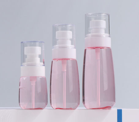 100ml Petg 펌프 병 투명한 분홍색 단 하나 패킹 정밀한 분무기 백색 얼굴 연약한 접촉