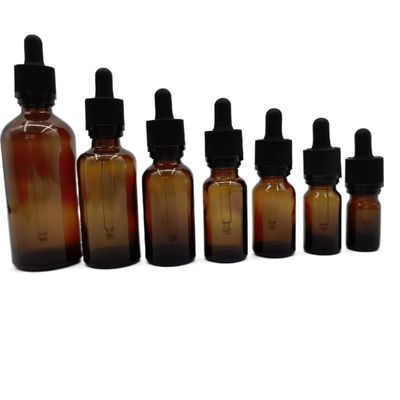 100ml 호박색 유리 화장품 병 점 적기 래칫 마감은 어린이를 보호합니다.