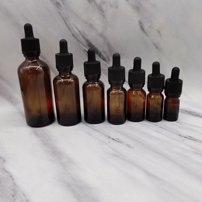 100ml 호박색 유리 화장품 병 점 적기 래칫 마감은 어린이를 보호합니다.