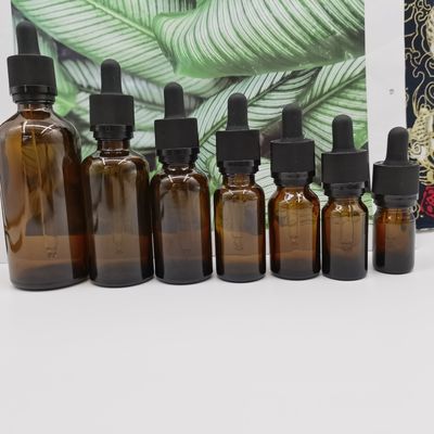 100ml 호박색 유리 화장품 병 점 적기 래칫 마감은 어린이를 보호합니다.